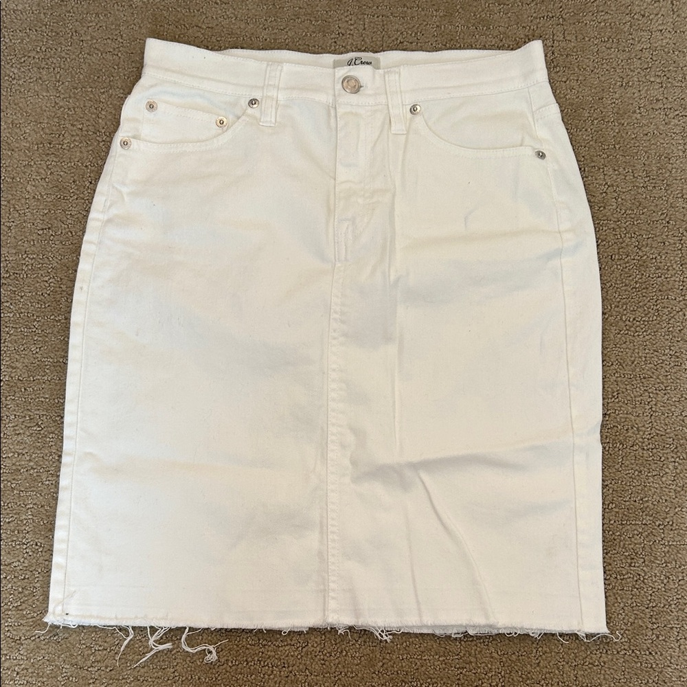 J. Crew White Pencil Skirt